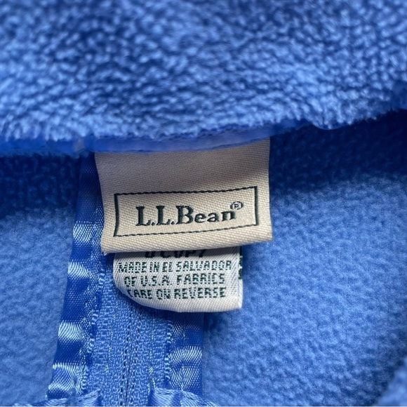 LL Bean 1/4 Zip Fleece Pullover Women's Large L/S Blue Sweatshirt - Picture 3 of 5